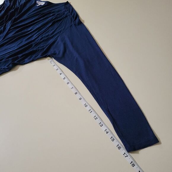 Jennifer Lopez Blue Surplice Crossover Front V-neckline Blouse - Picture 6 of 13